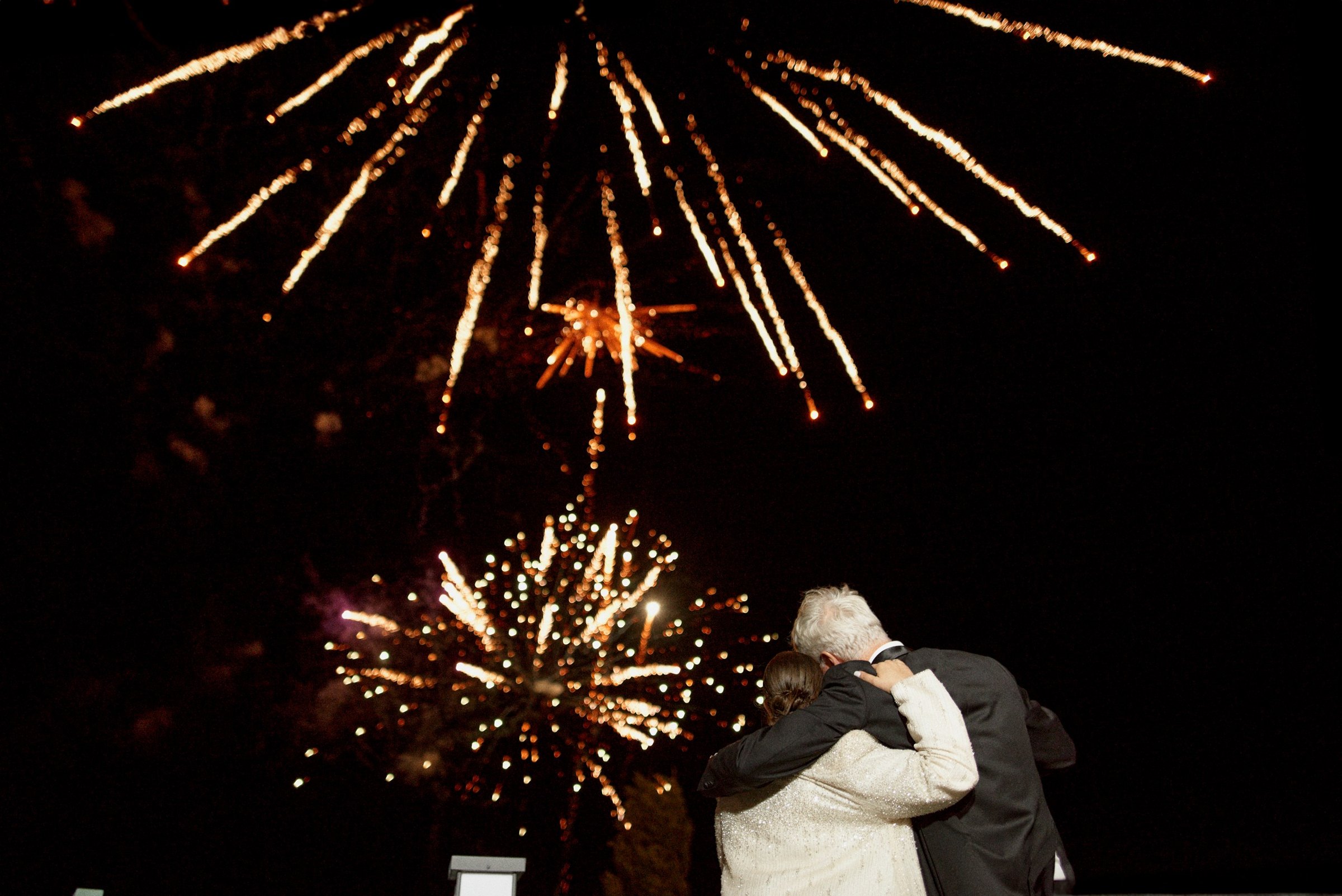 The fireworks finale over the garden