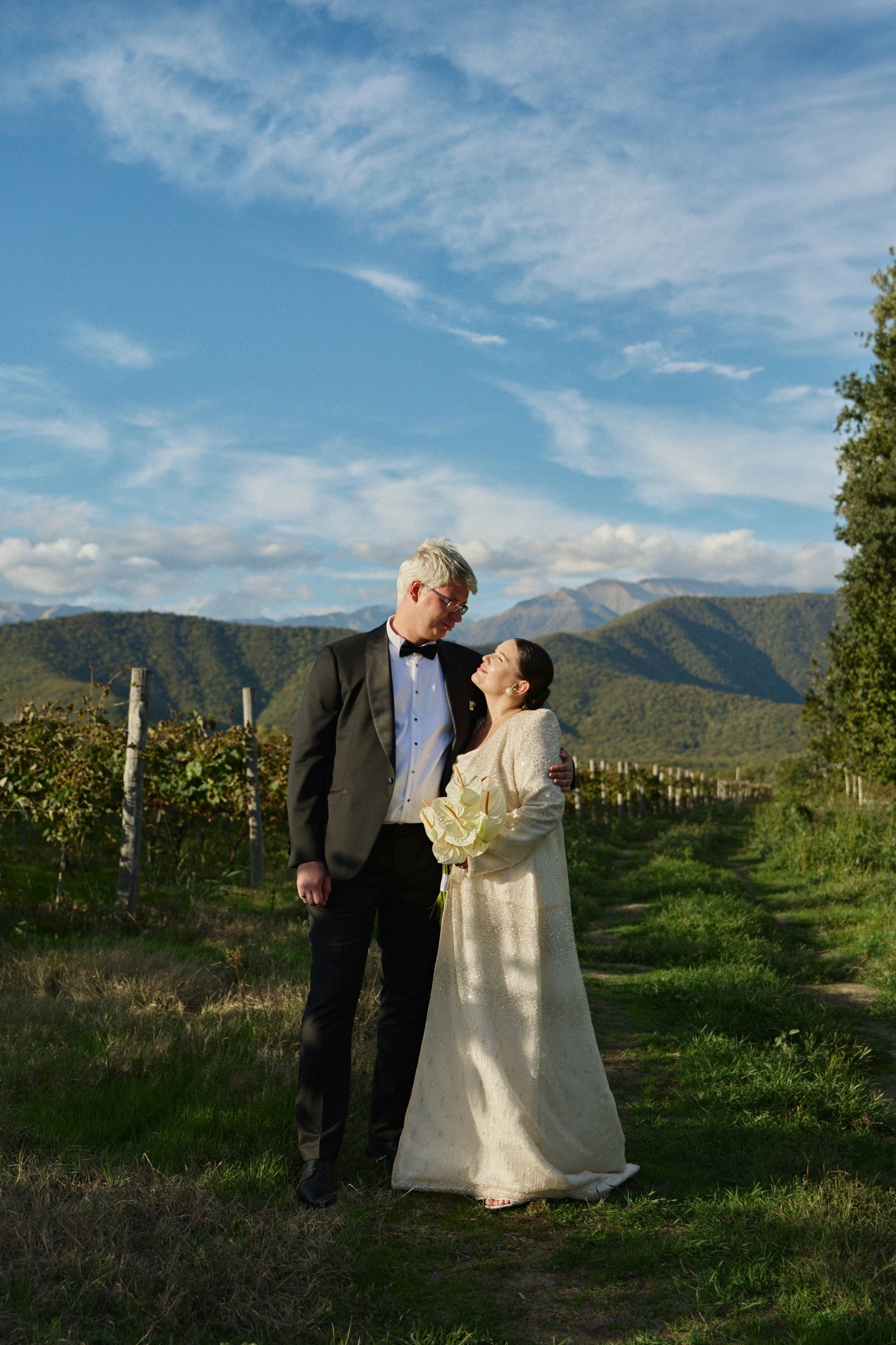 Between the rows after the vows