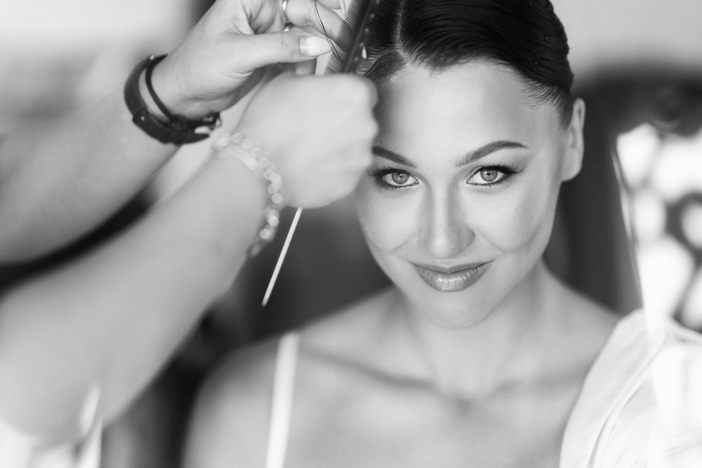 Finishing touches, black and white