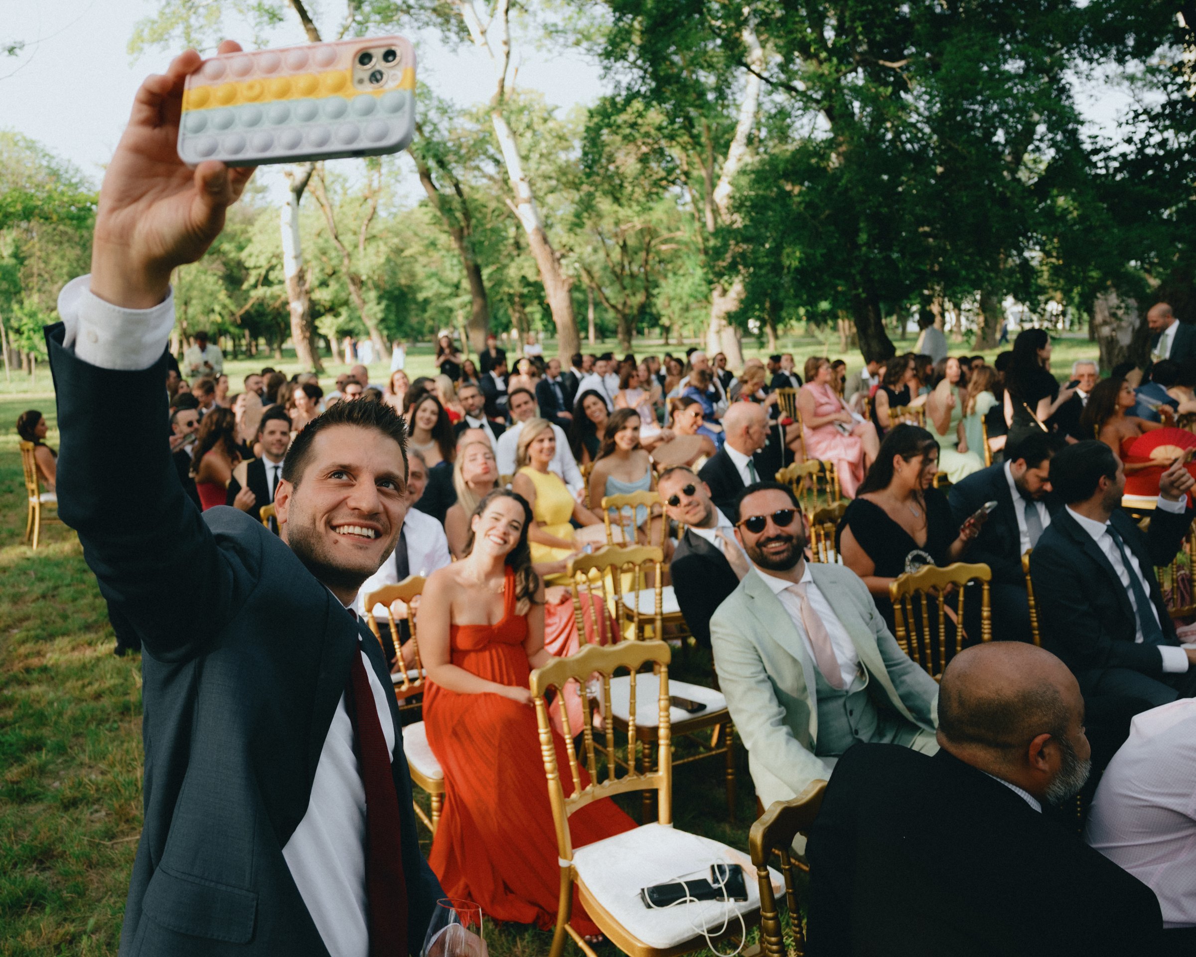 The guests on their feet as the ceremony closes