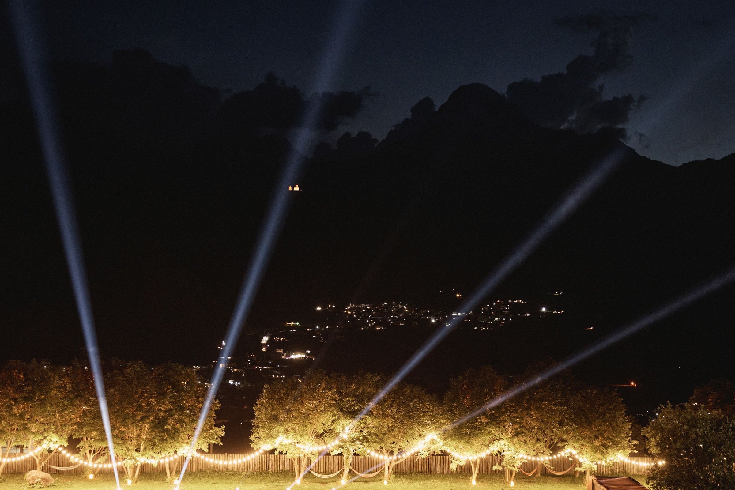 Searchlights over the valley
